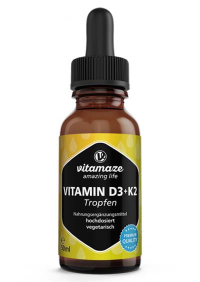 Vitamin D3+K2 kapky 50 ml - VÝHODNÉ BALENÍ (1700 dávek, 1000 IU)