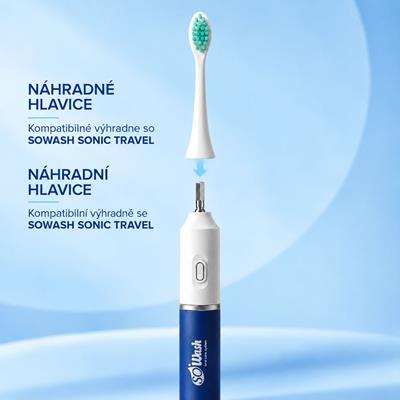 SoWash Sonic Travel - náhradné kefky pre cestovnú sonickú kefku SoWash - 4ks